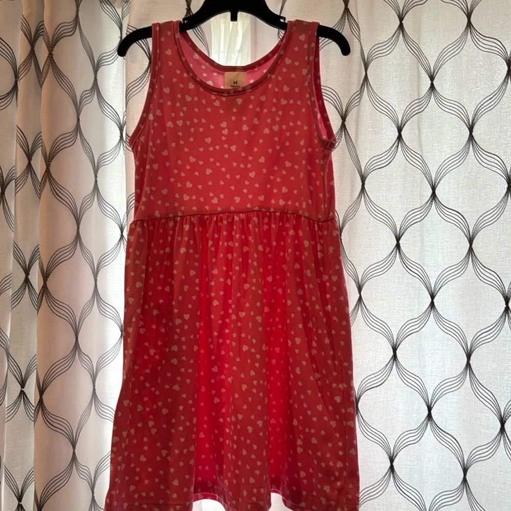 Girls pink and white heart sundress